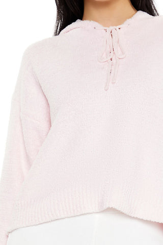 Hooded Lace-Up Sweater
