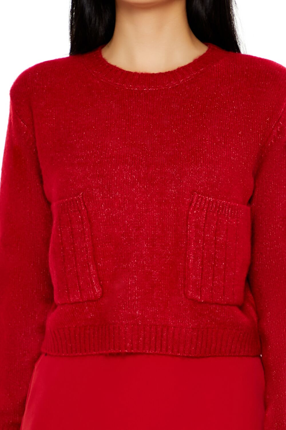  Forever 21 Cropped Crew Sweater - black - Bonton