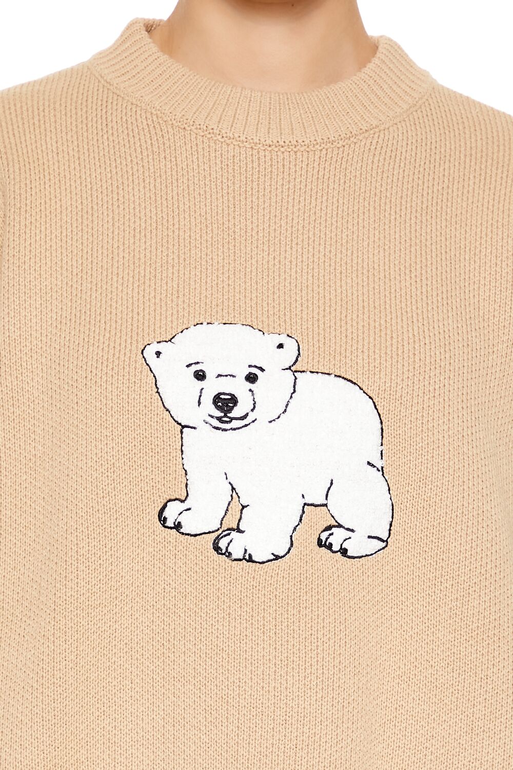  Forever 21 Polar Bear Crew Sweater - brown white - Bonton