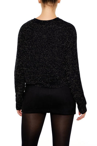Metallic Knit Raglan Sweater