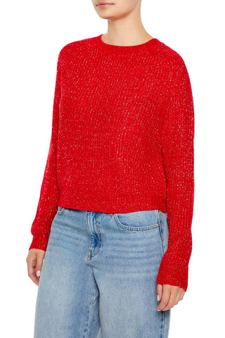 Metallic Knit Raglan Sweater