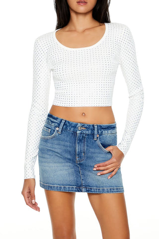 Rhinestone Cropped Sweater