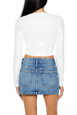 Rhinestone Cropped Sweater