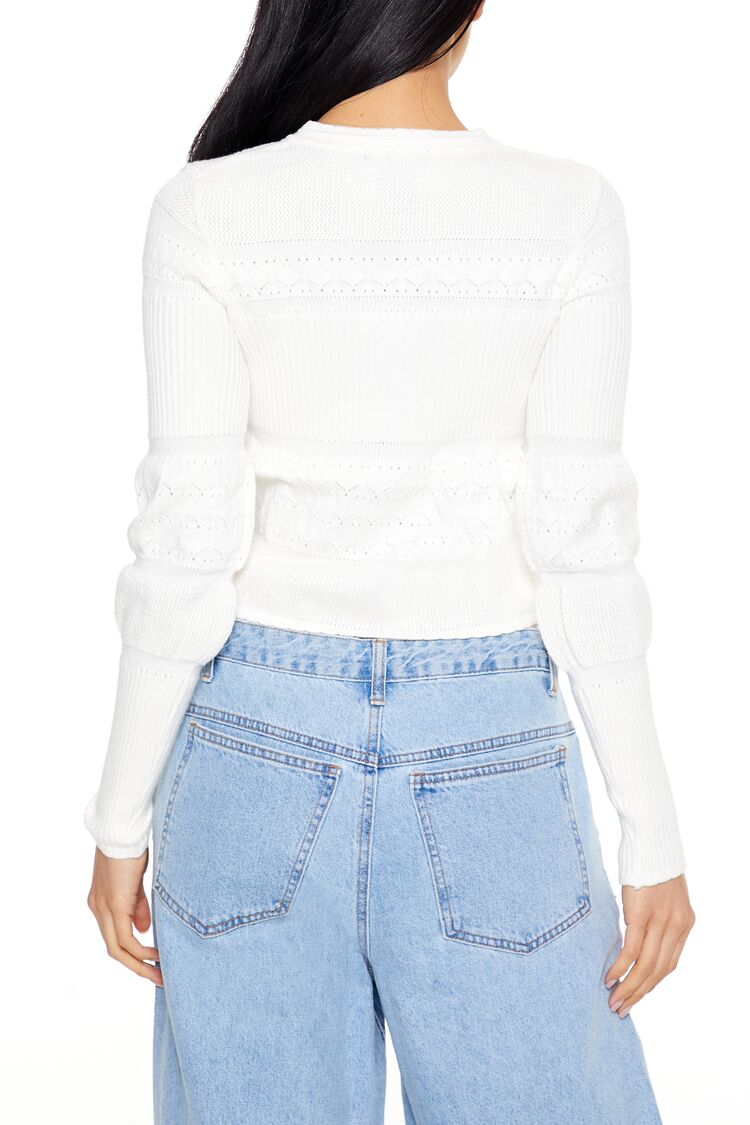  Forever 21 Mixed Knit Cardigan Sweater - merlot - Bonton