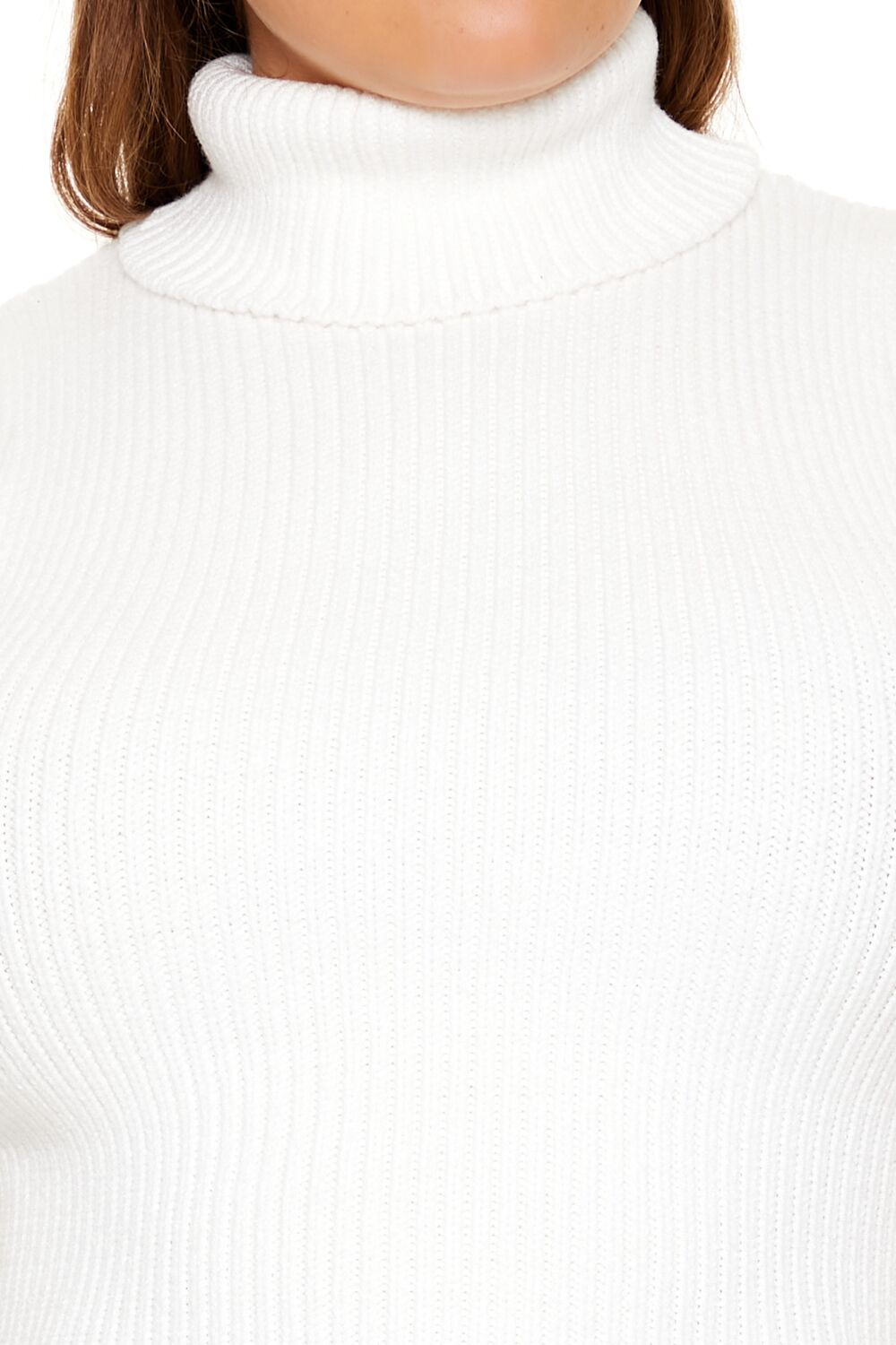  Forever 21 Plus Size Turtleneck Sweater-Knit Tank Top - egret - Bonton