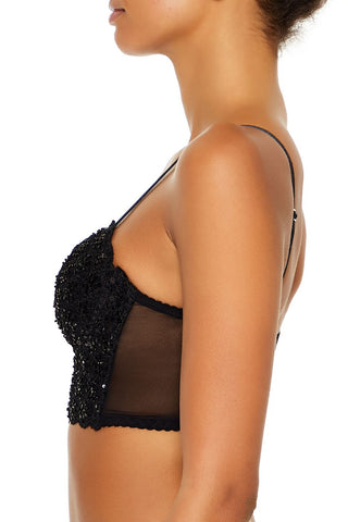 Sequin Lingerie Cropped Cami