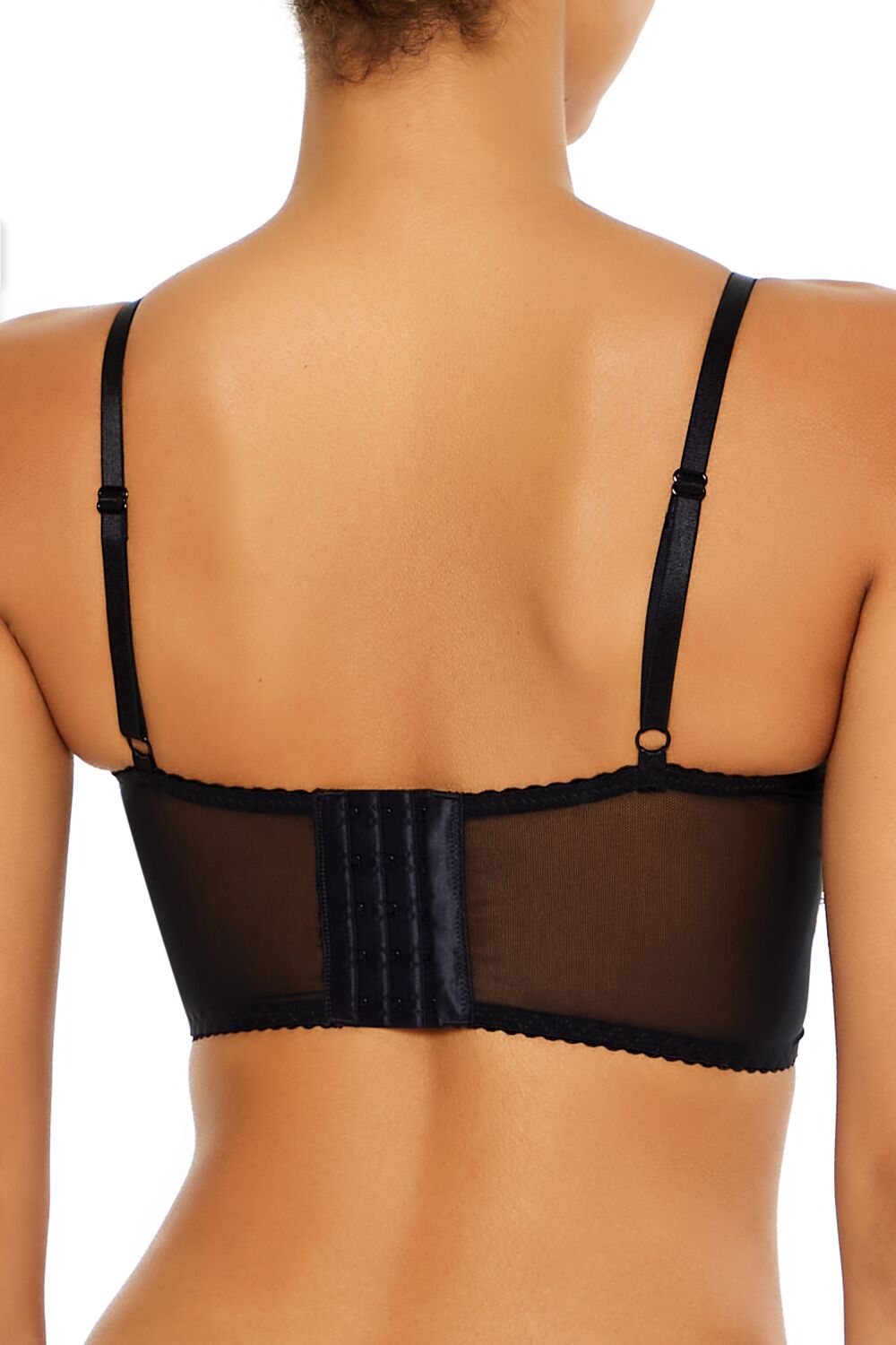 Forever 21 Sequin Lingerie Cropped Cami - black - Bonton