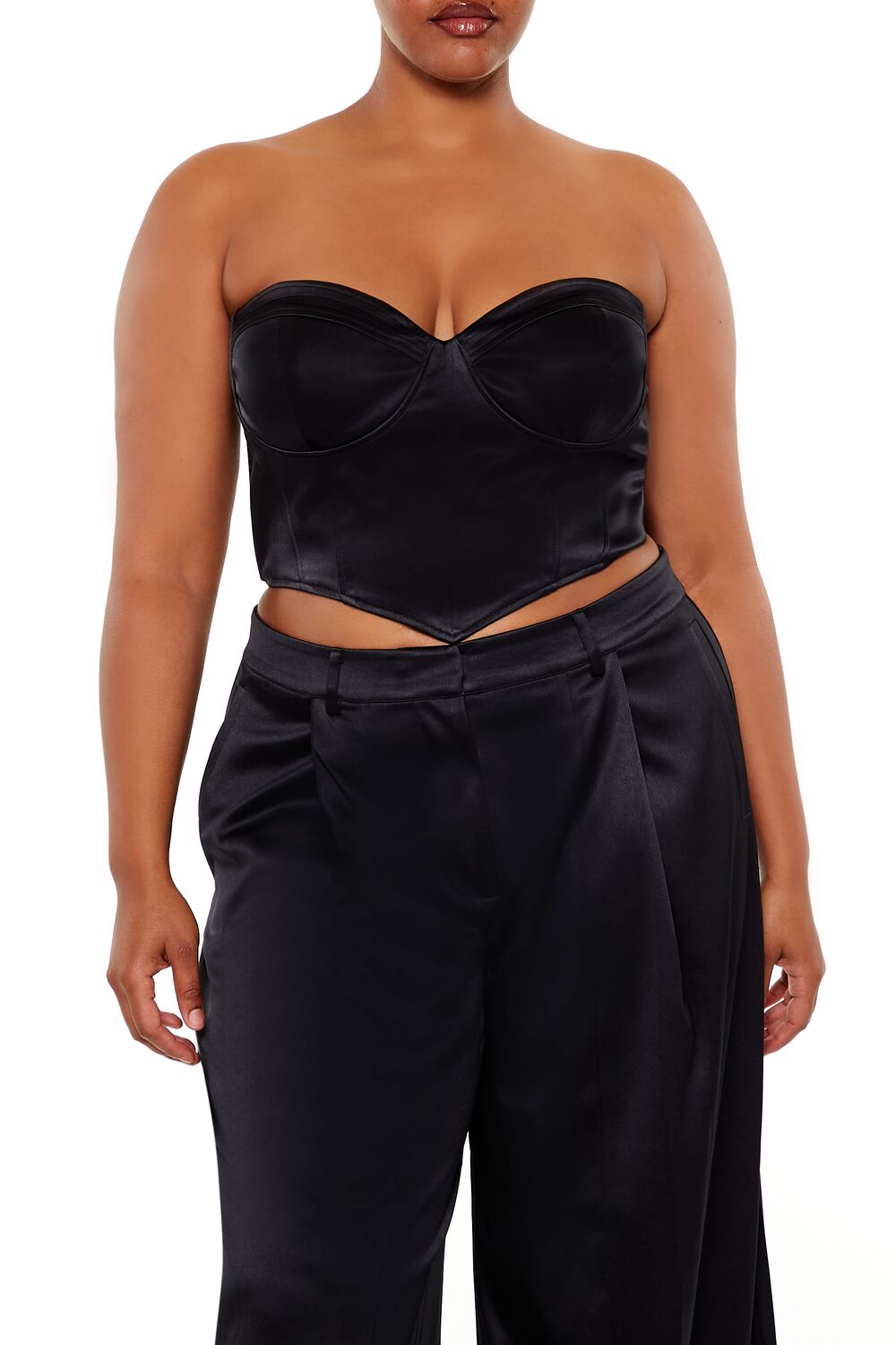  Forever 21 Plus Size Sweetheart Bustier Tube Top - dark red - Bonton