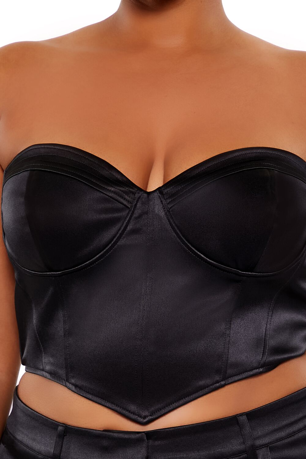  Forever 21 Plus Size Sweetheart Bustier Tube Top - dark red - Bonton