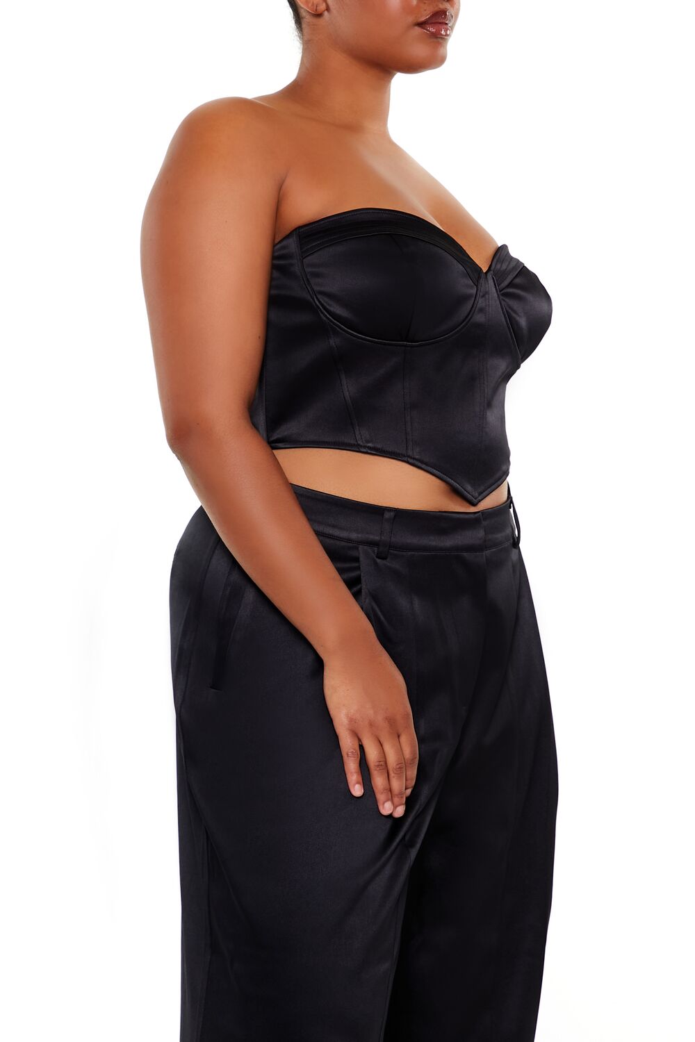  Forever 21 Plus Size Sweetheart Bustier Tube Top - dark red - Bonton