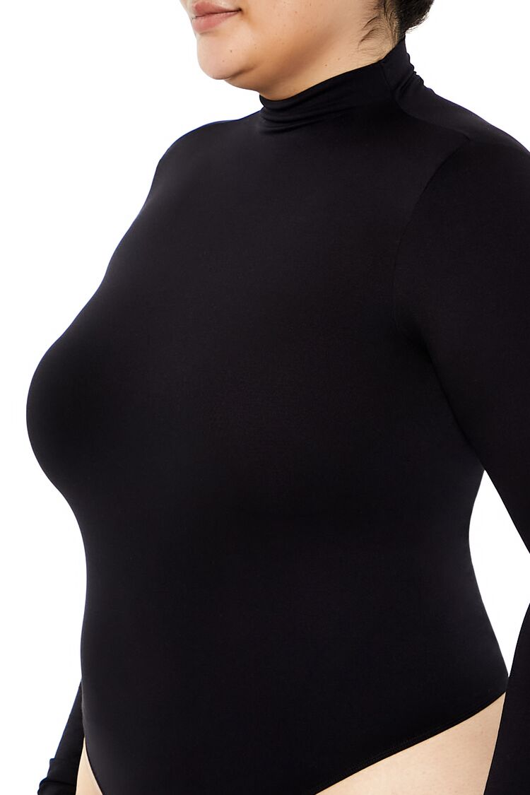  Forever 21 Plus Size Seamless Mock Neck Bodysuit - seashell - Bonton