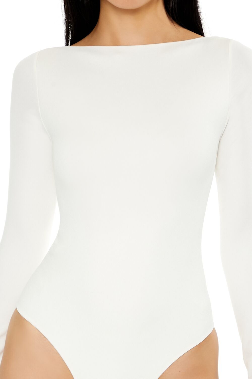  Forever 21 Seamless Open-Back Thong Bodysuit - egret - Bonton
