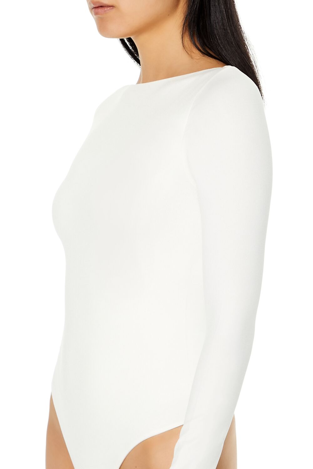  Forever 21 Seamless Open-Back Thong Bodysuit - egret - Bonton