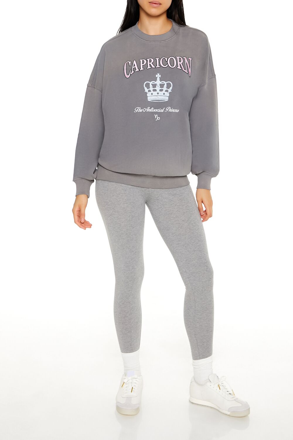  Forever 21 Capricorn Antisocial Princess Pullover - dark grey multi - Bonton