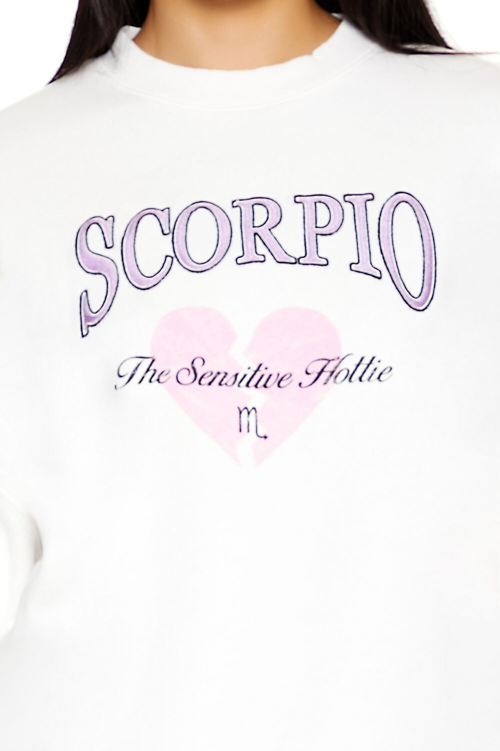  Forever 21 Scorpio Sensitive Hottie Pullover - white multi - Bonton