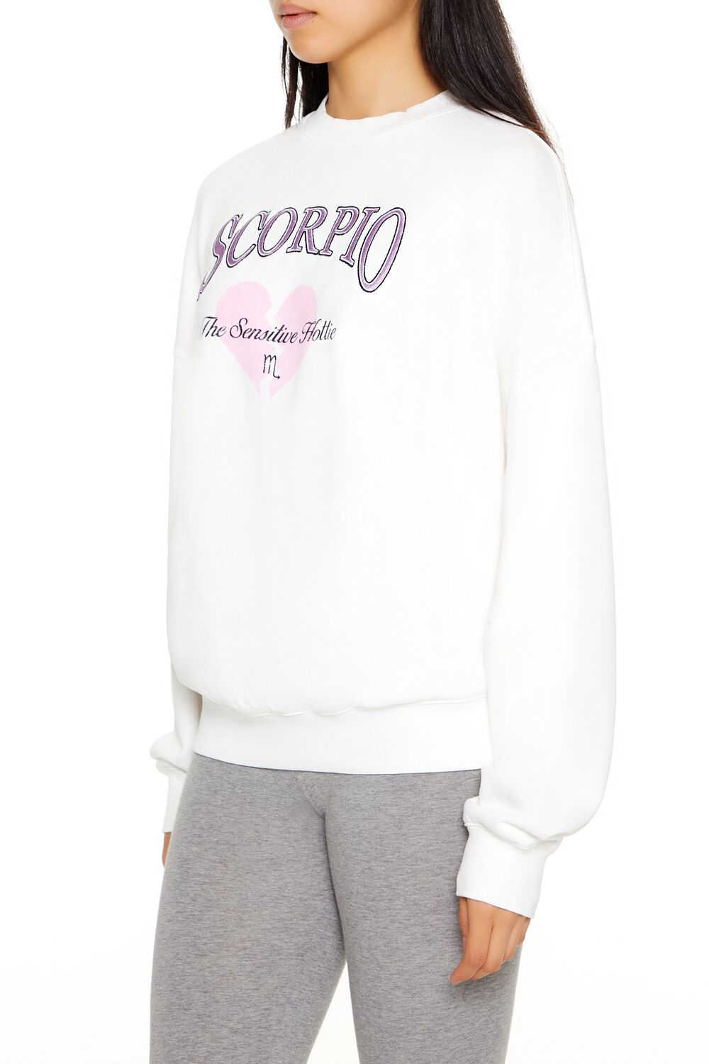  Forever 21 Scorpio Sensitive Hottie Pullover - white multi - Bonton