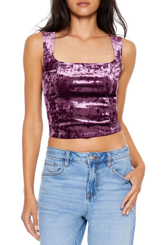 Crushed Velvet Crop Top