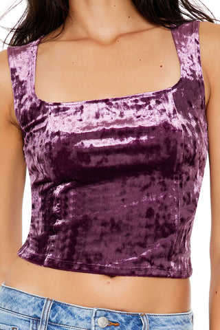 Crushed Velvet Crop Top
