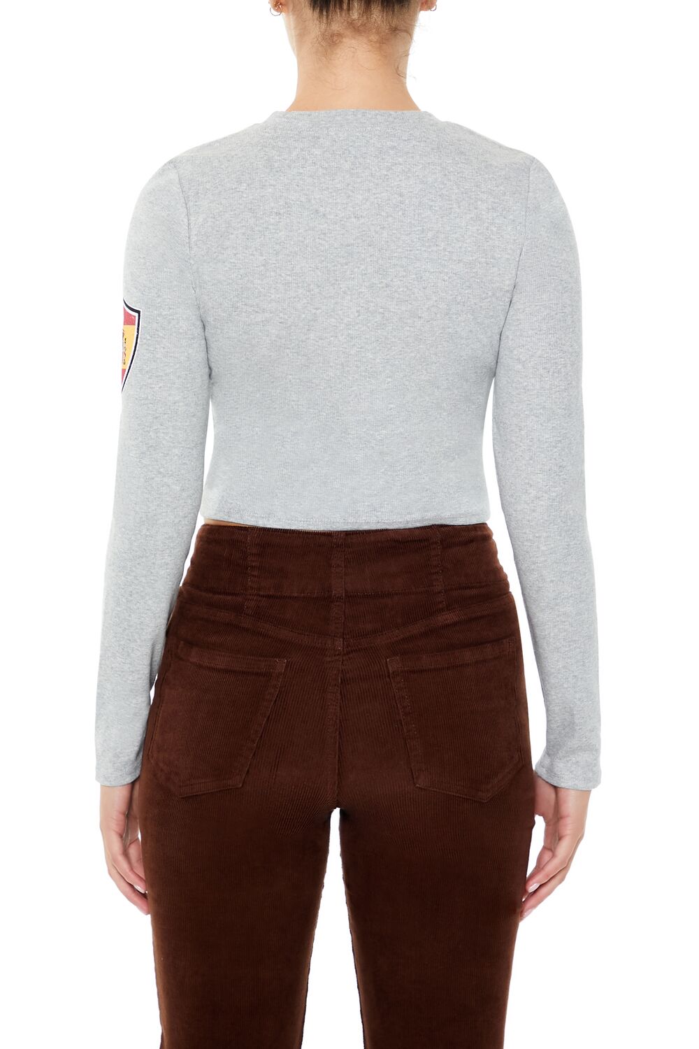  Forever 21 Spain 92 Graphic Cropped Tee - grey multi - Bonton