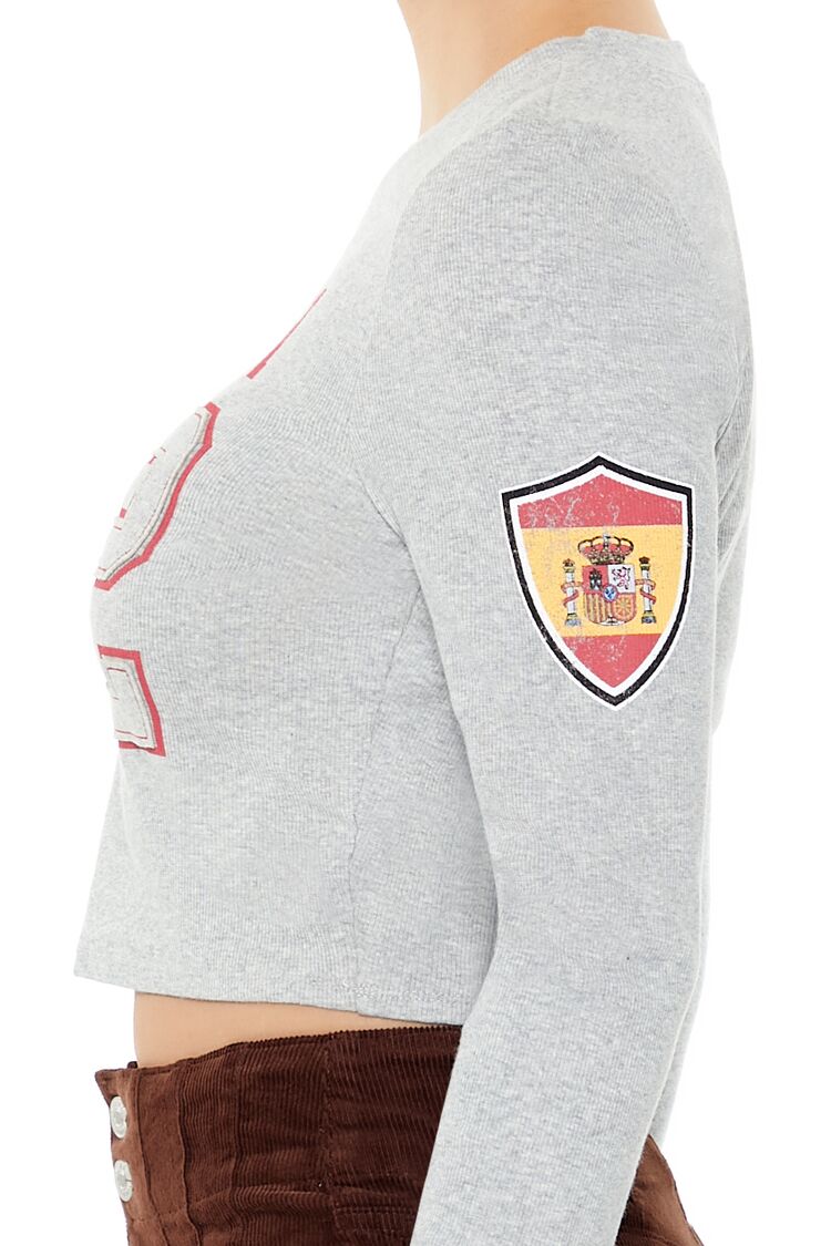  Forever 21 Spain 92 Graphic Cropped Tee - grey multi - Bonton