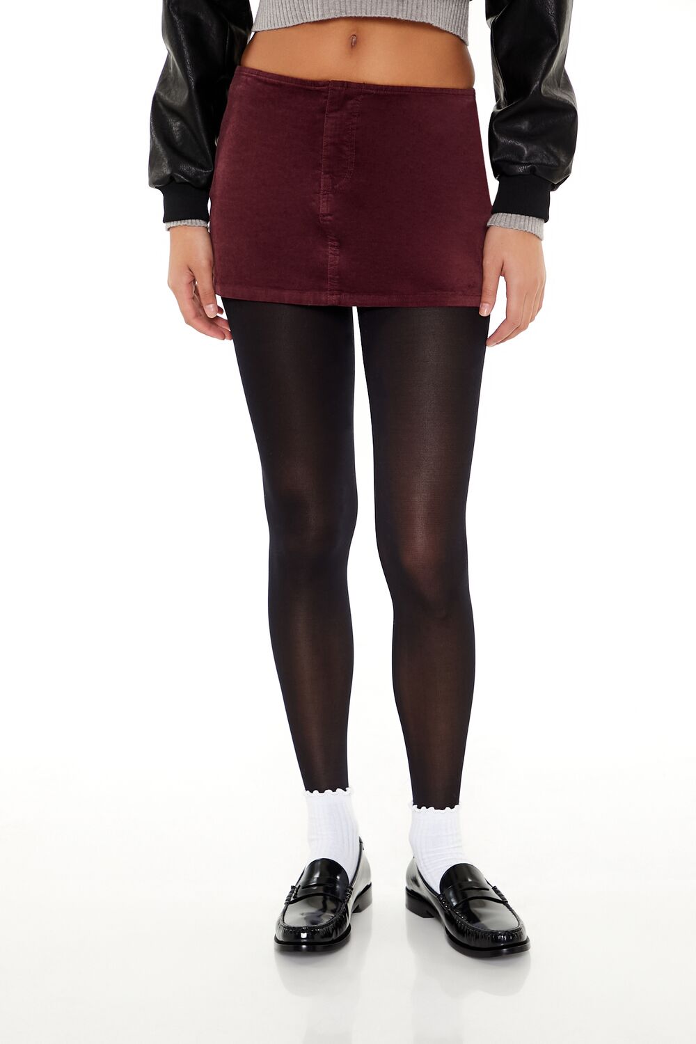  Forever 21 Velvet Mini Skirt - olivine - Bonton