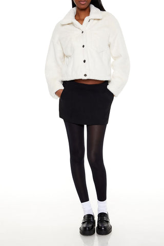 Faux Fur Cropped Shacket