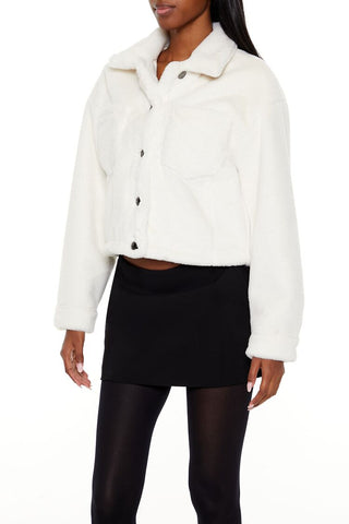 Faux Fur Cropped Shacket