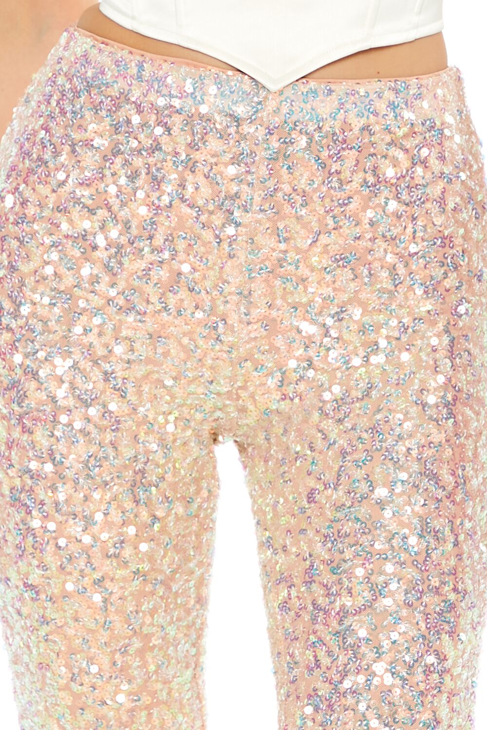  Forever 21 Sequin Mid-Rise Flare Pants - red - Bonton