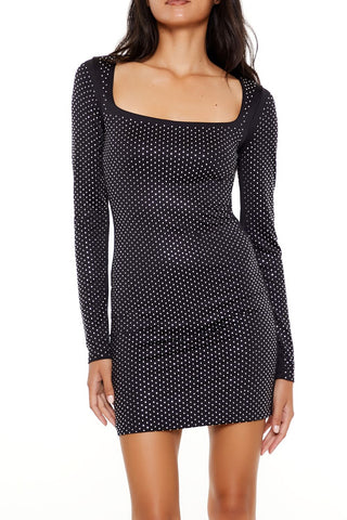 Contour Sculpt Rhinestone Mini Dress