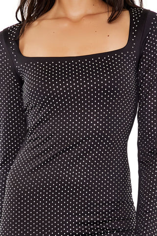 Contour Sculpt Rhinestone Mini Dress