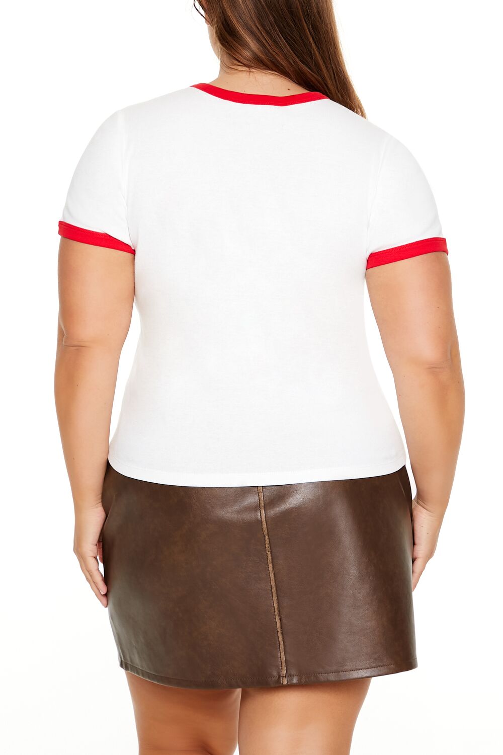  Forever 21 Plus Size Coca-Cola Ringer Baby Tee - white multi - Bonton