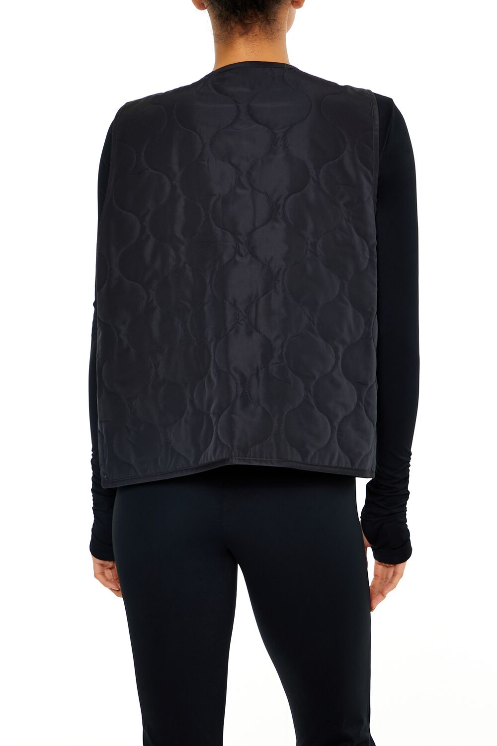  Forever 21 Active Quilted Zip-Up Vest - white - Bonton