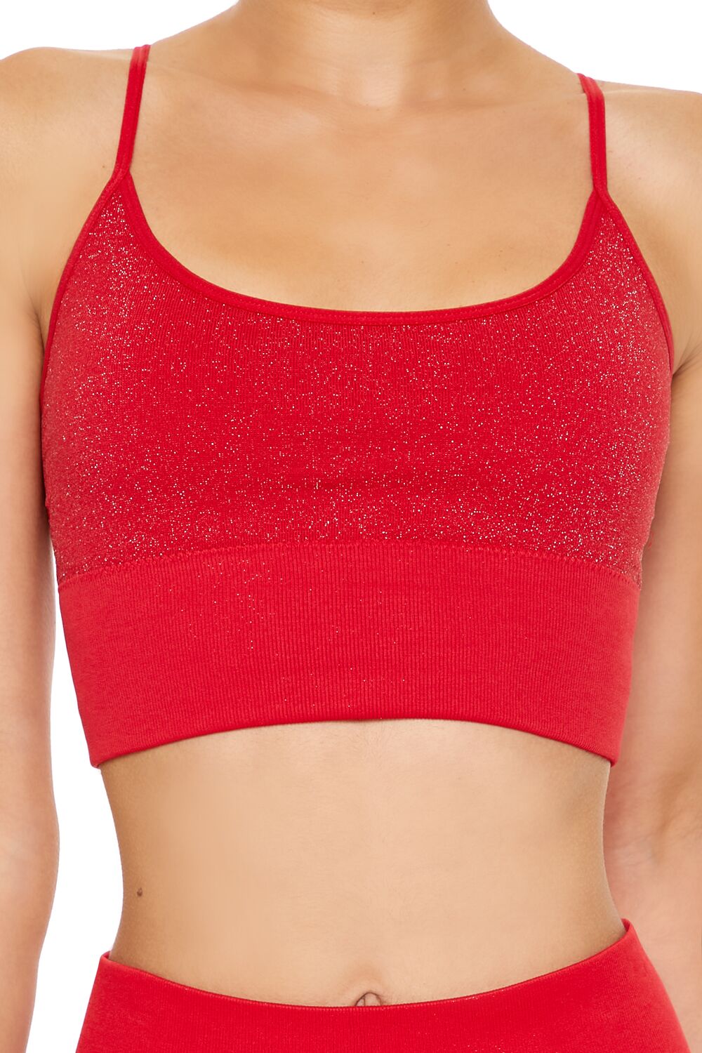 Forever 21 Active Seamless Glitter Sports Bra - olive - Bonton