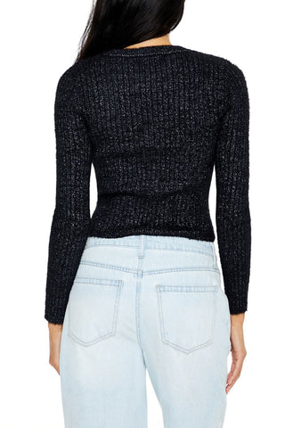 Ribbed Fuzzy Knit Sweater