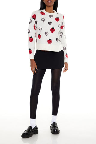 Strawberry & Mushroom Print Sweater
