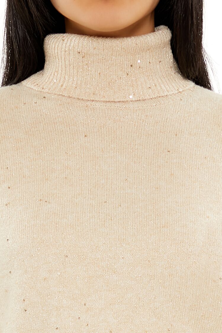  Forever 21 Glitter Knit Turtleneck Sweater - dark blue - Bonton
