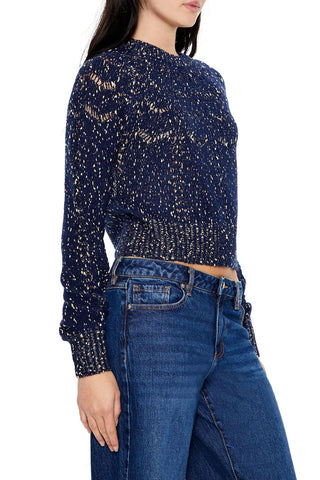 Metallic Pointelle Sweater