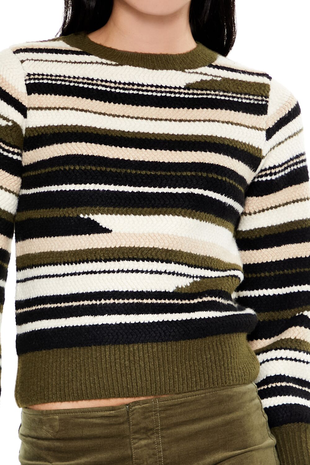  Forever 21 Abstract Striped Sweater - dark blue multi - Bonton