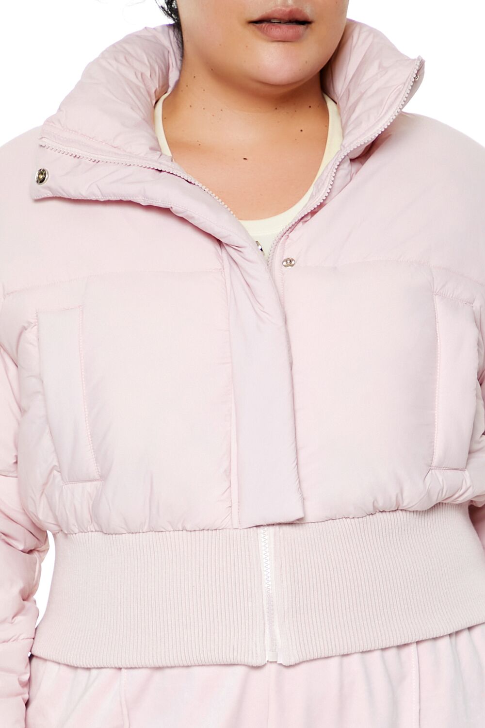  Forever 21 Plus Size Cropped Puffer Jacket - blossom - Bonton