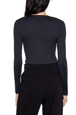 Rosette Long-Sleeve Crop Top