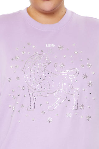 Plus Size Beaded Leo Pullover