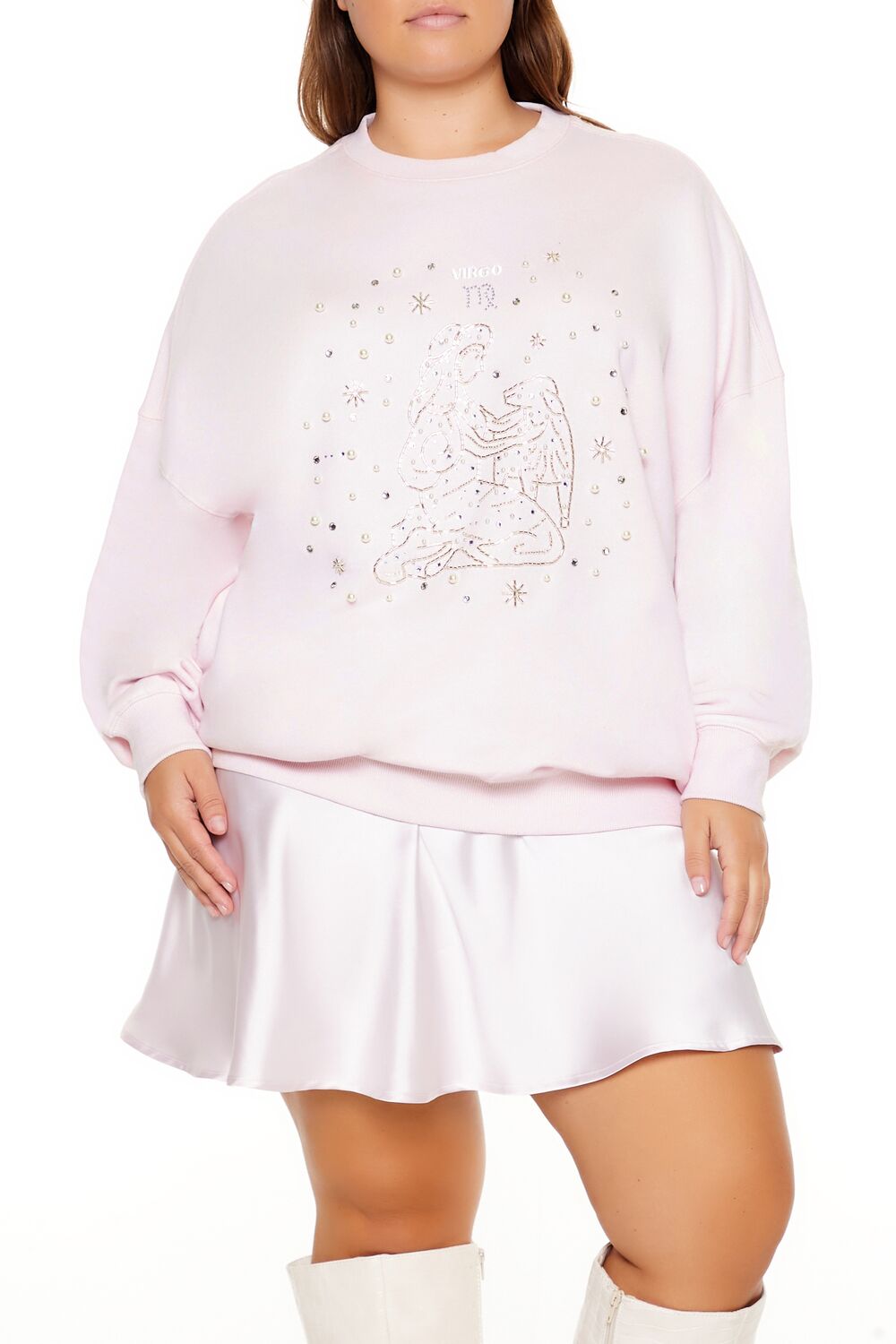  Forever 21 Plus Size Beaded Virgo Pullover - blossom multi - Bonton