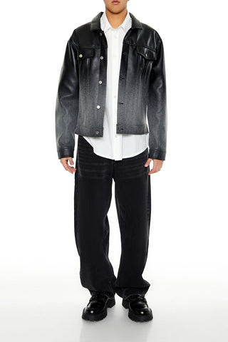 Ombre Faux Leather Moto Jacket