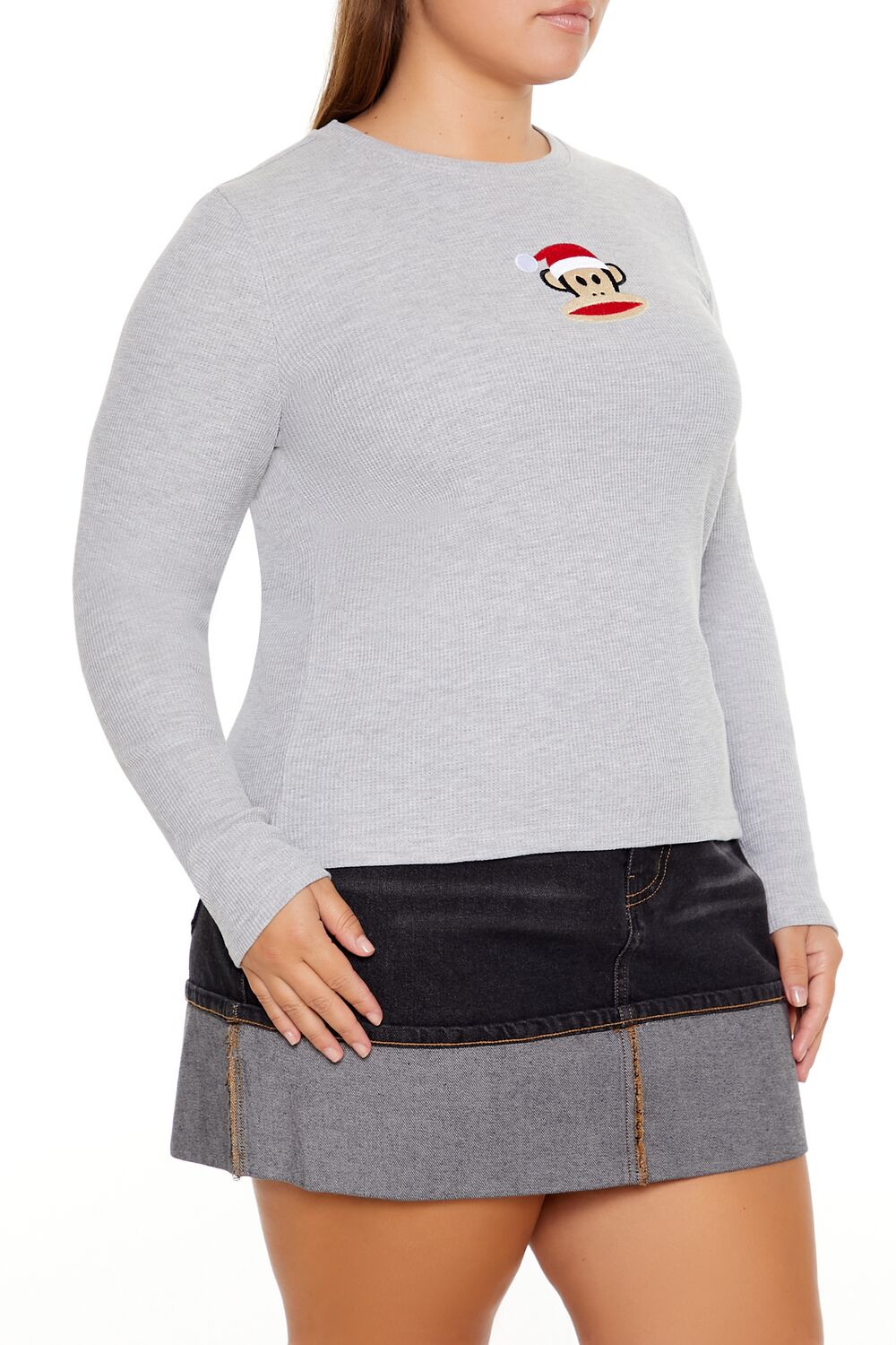  Forever 21 Plus Size Paul Frank Thermal Top - heather grey multi - Bonton