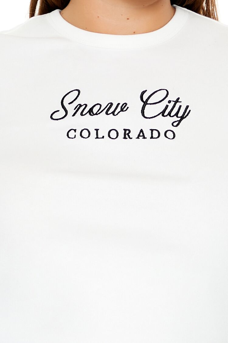  Forever 21 Plus Size Snow City Baby Tee - white multi - Bonton
