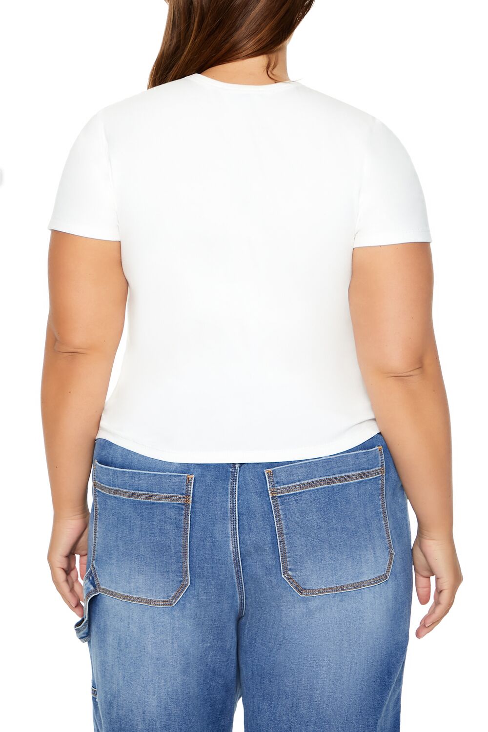  Forever 21 Plus Size Snow City Baby Tee - white multi - Bonton