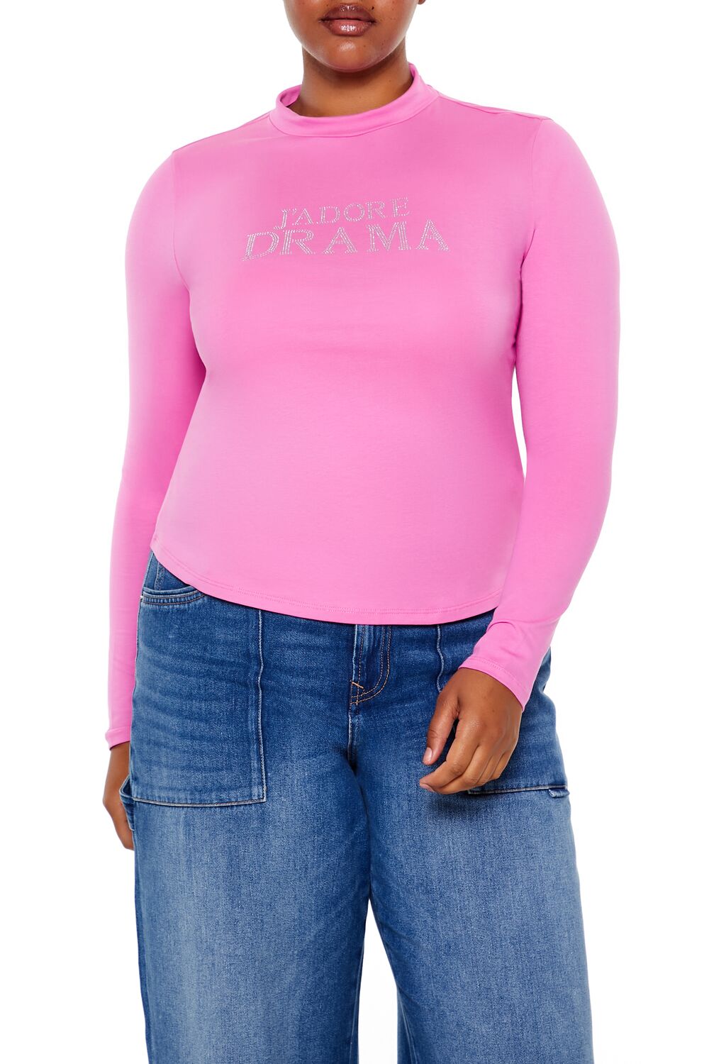  Forever 21 Plus Size Jadore Drama Top - pink multi - Bonton
