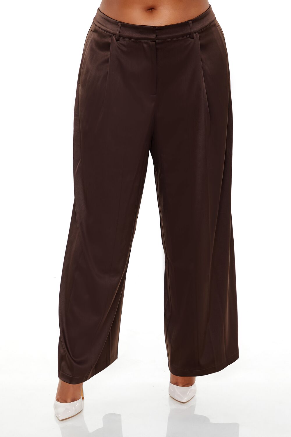  Forever 21 Plus Size Satin Trouser Pants - black - Bonton