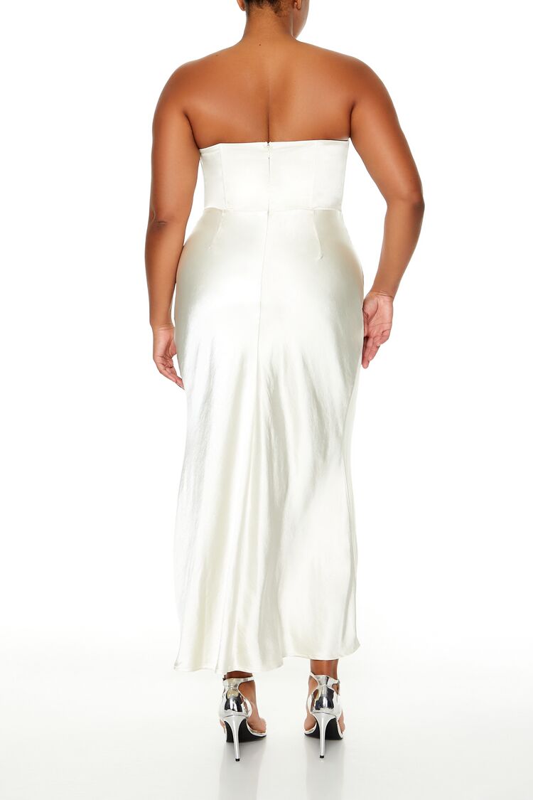  Forever 21 Plus Size Lace-Up Corset Maxi Dress - egret-swatch - Bonton
