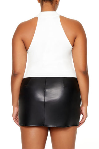 Plus Size Rhinestone-Trim Tank Top